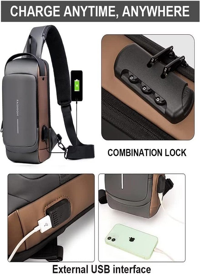 PRAMANTA Men and Women Backpack Bag for Travel Waterproof Crossbody Backpack Bag with USB Port & Lock (1Pcs) - Image 4